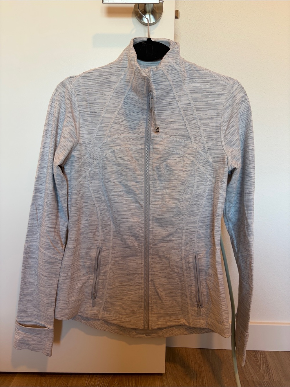 lululemon athletica Heathered Light Gray Full-Zip Bomber Jacket